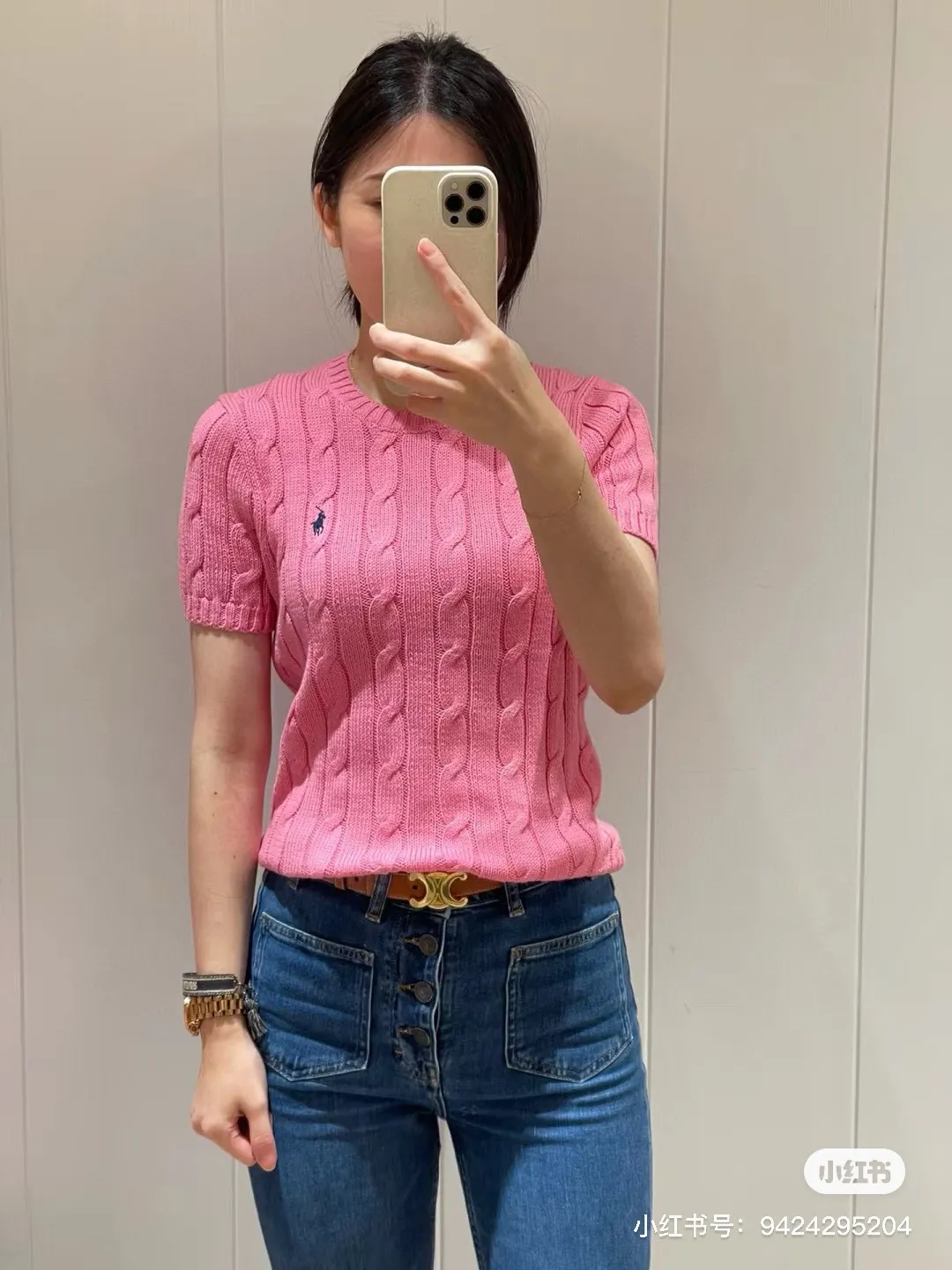 🅿️138 L15 #Ralph Lauren•New round neck embroidered short-sleeved bottoming knitted sweater ✅✅✅Ready stock Focus on quality Feel free to compare Size: S M L